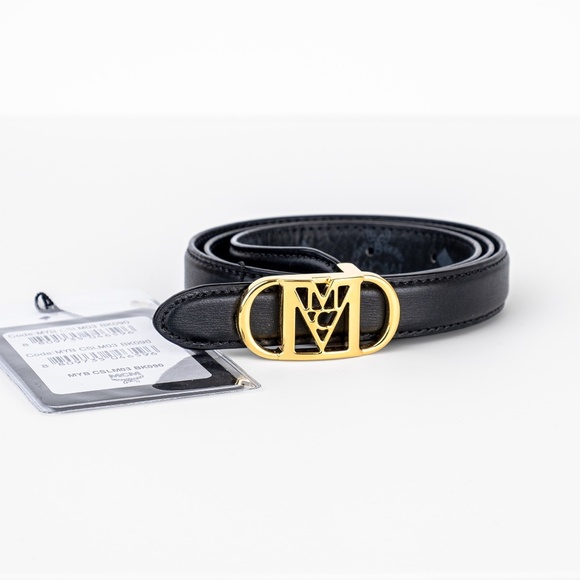 NWT | MCM Mode Mena Reversible Leather Belt Visetos Logo Gold Buckle - 90 cm main image 7